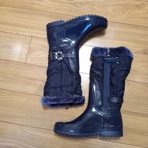 Henry Ferrera Connection-100 Blue Knee High Boots with faux fur. EU39/US…